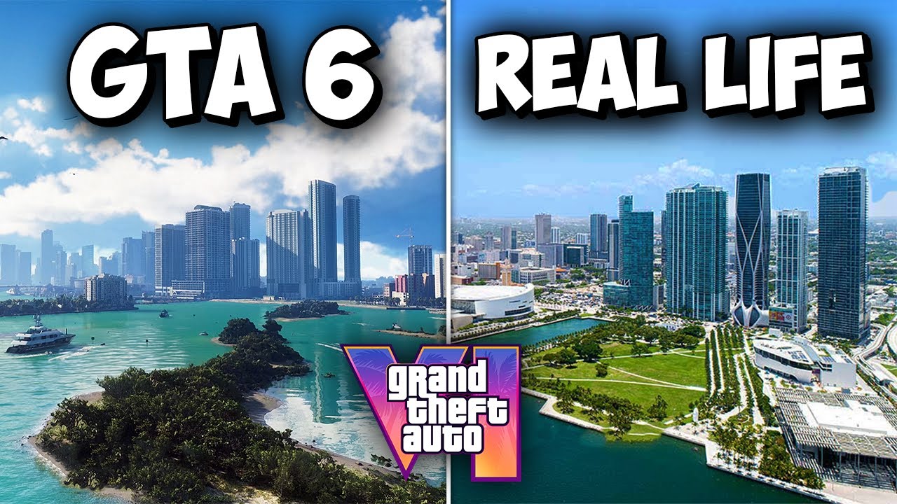 Comparación entre el mundo ficticio de GTA 6 y la Miami real