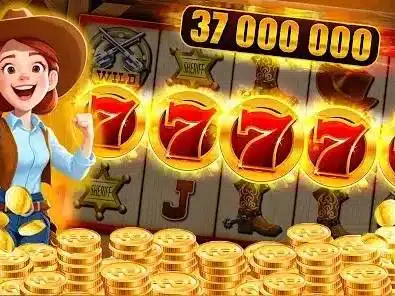 Máquina tragamonedas virtual con monedas doradas y premio en pantalla
