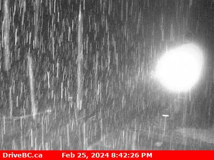 A webcam picture from the Highway 19 webcam at Ross shows heavy snow falling at 8:42PM Sunday
