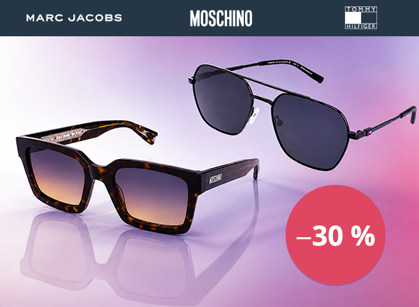 -30% na všechny sluneční brýle značek Marc Jacobs, Moschino a Tommy Hilfigeri