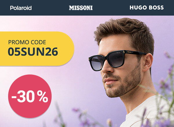 -30% na všechny sluneční brýle značek Polaroid, Boss a Missoni