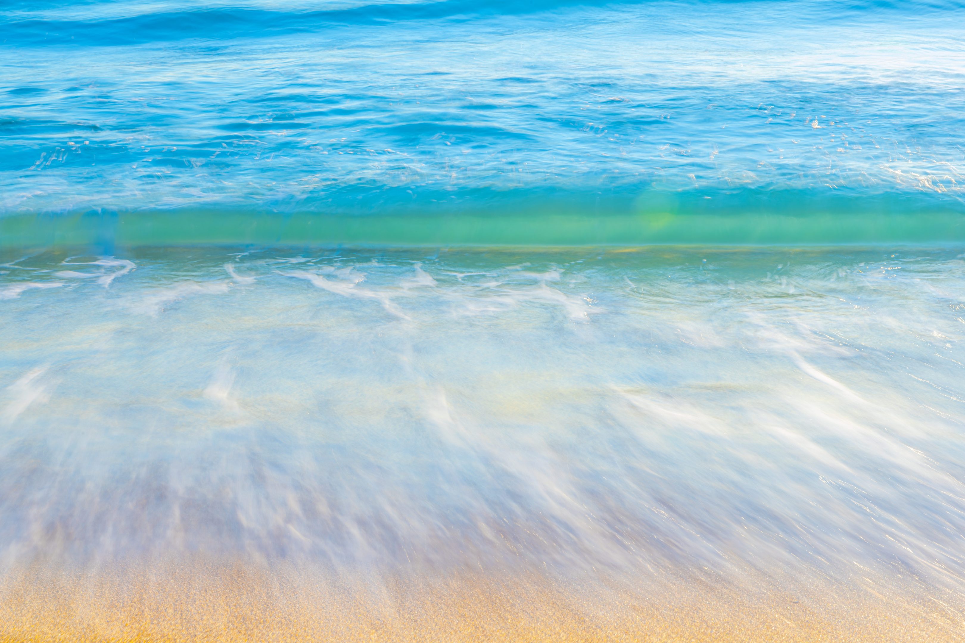 Serene Shores: A Dance of Waves and Light — fine art photography on aluminum