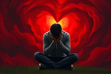 Person struggling with anger, seeking inner peace and control.