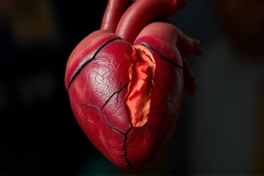 Close-up of a heart with a critical fissure