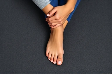 Comfortable bunion corrector during foot stretching exercise