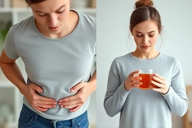 Bloating discomfort vs. post-procedure comfort and recovery.