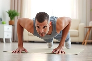 Person doing plank exercise at home for back pain relief
