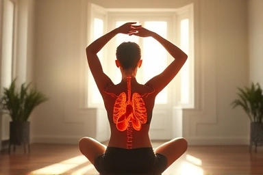 Person stretching for digestive relief