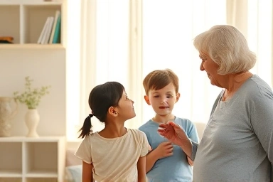 Parent, child, and expert in a nurturing consultation setting.