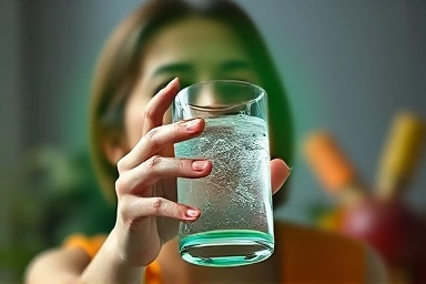 Symbol of relief and hydration for gout management.