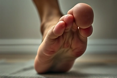 Symbolic representation of gout pain in a foot.