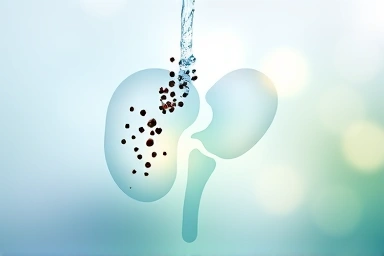 Symbolic image of flushing out excess uric acid for internal health.