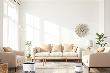 Clean and fresh living room air purifier environment
