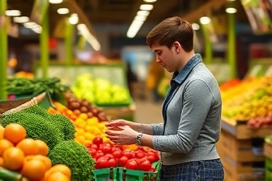 Person choosing fresh produce for a healthy diet.