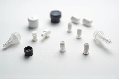 Nebulizer parts laid out for cleaning, representing organization.
