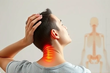 Person performing neck stretches for pain relief.