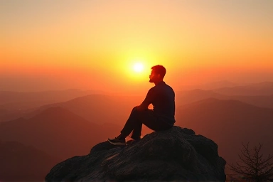 Person finding peace and overcoming mental health challenges.
