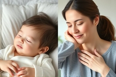 Peaceful sleep after relieving a child's indigestion.