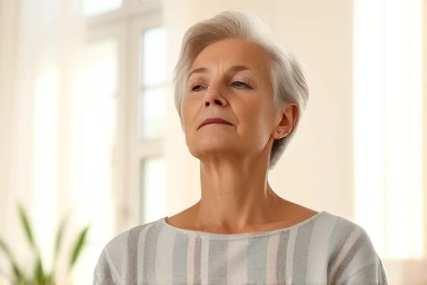 Patient doing breathing exercises after pneumothorax surgery.