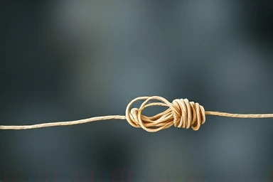 Metaphor of healing: tangled string becoming smooth.