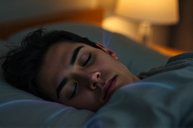 Person sleeping peacefully, symbolizing restorative sleep.