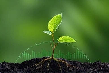 Symbolic image of healthy growth and integrated health data