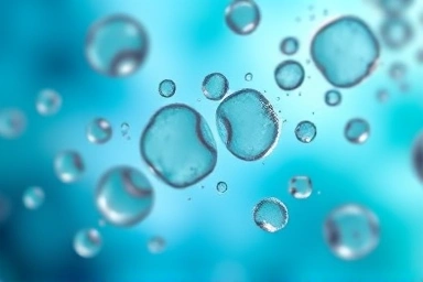 Microscopic view of healthy sputum cells