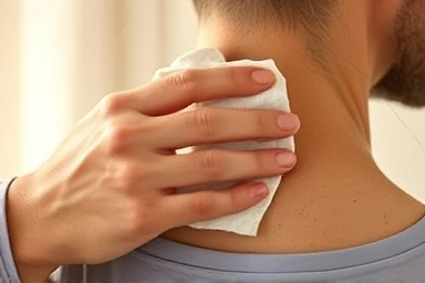 Gentle neck compress for medical procedure relief