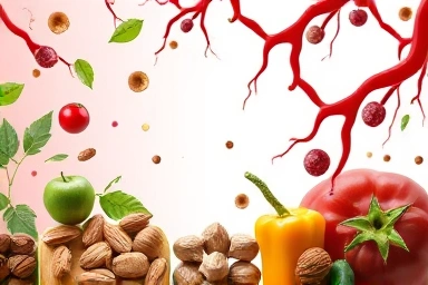 Symbolic representation of healthy blood vessels and good nutrition.