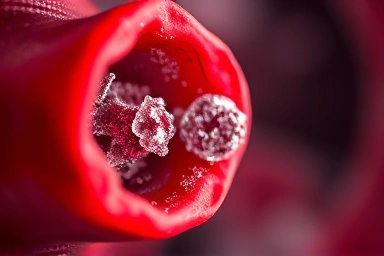 Calcium deposits in blood vessel