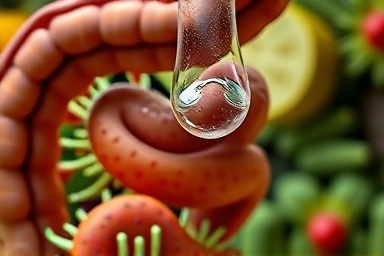 Gut health and clear nasal passage symbolizing allergy relief