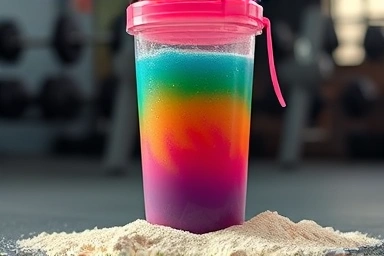BCAA supplement in a shaker, symbolizing workout fuel and recovery.