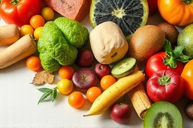 Fiber-rich fruits and vegetables for healthy digestion