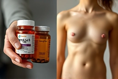 Cholesterol medication and omega-3 supplements with a healthy person.