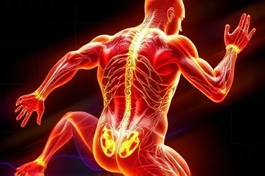 Symbolic energy flow to muscles for performance boost.