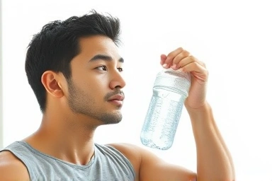 Person drinking water for creatine benefits