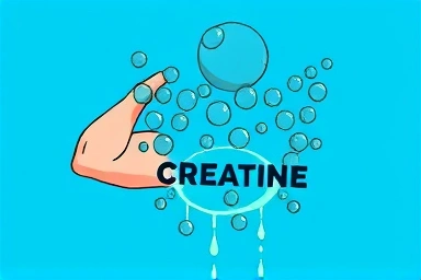 Muscle cell hydration and creatine synergy illustration