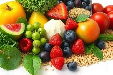 Healthy food, fresh produce, diet for liver health