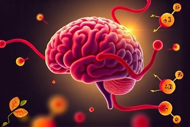 Brain health, blood circulation, ginkgo omega3 synergy illustration