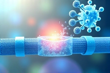 Abstract visual of molecules efficiently absorbed into cells.
