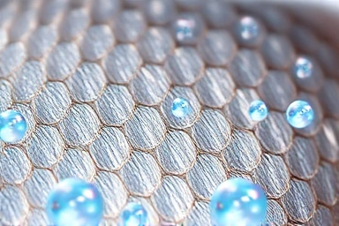 Collagen molecules absorbed into skin, representing high absorption.