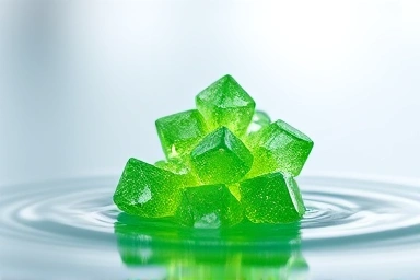Bioavailable magnesium glycinate crystal dissolving in water