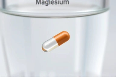 Magnesium supplement dissolving, symbolizing internal effect.