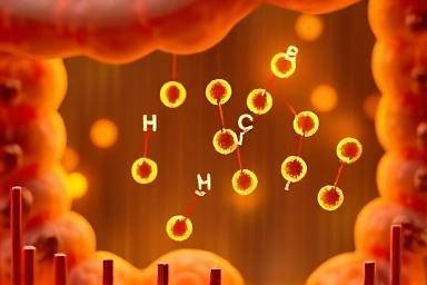 Microscopic view of efficient fatty acid absorption in the body.