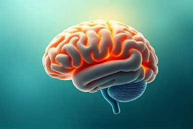 Healthy brain with glowing neural pathways, representing cognitive health.