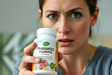 Person worried about probiotics side effects