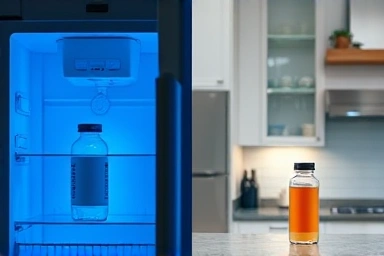 Probiotics storage: refrigerated vs. room temperature, highlighting preservation and convenience.