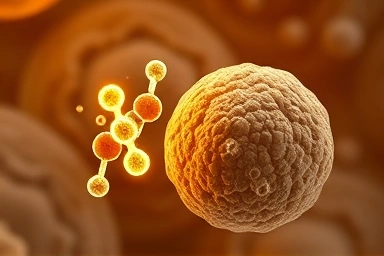 Microscopic view of omega-3 molecules dissolving triglycerides.