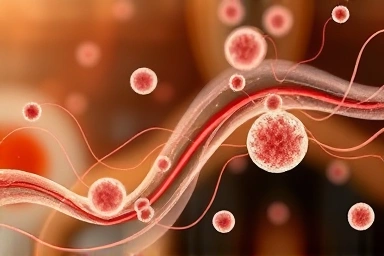 Artistic depiction of cellular health and natural balance.