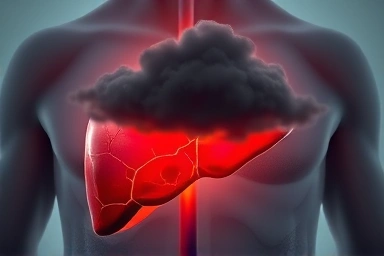Symbolic representation of liver health and vitamin A toxicity.